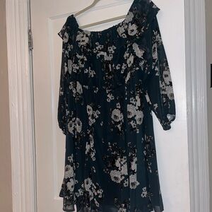 Torrid Dark Floral Long Sleeve Dress